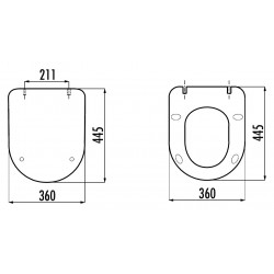 Flat toilet seat duroplast... - 2